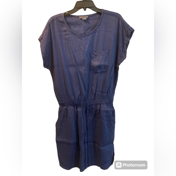 VINCE Navy Blue Linen Blend Dress. Size Small. - Picture 10 of 10